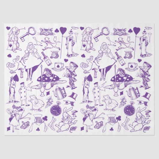 Fairytale Alice in Wonderland Pattern Decoupage Tissuepapier (Voorkant)