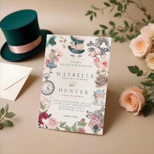 Fairytale Alice in Wonderland Whimsical Wedding Kaart