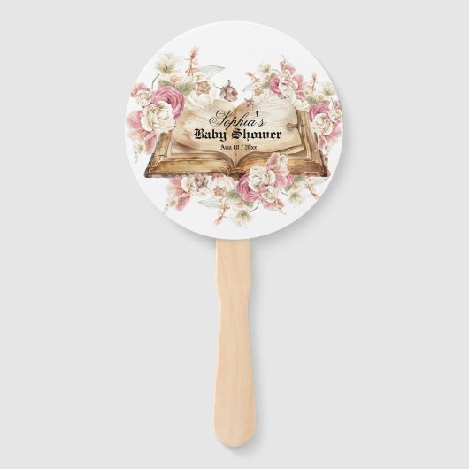 Fairytale Book Flowers Rose Baby Shower Handwaaier (Voorkant)