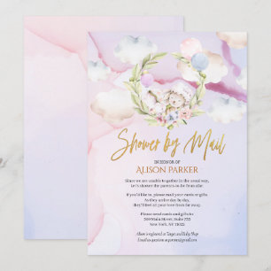 Fairytale boskonijnenroze   Baby shower per post Kaart