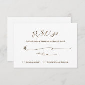 Fairytale bruiloft RSVP - Bruine tekst (Voorkant / Achterkant)