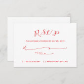 Fairytale bruiloft RSVP - Rode tekst (Voorkant / Achterkant)