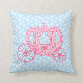 Fairytale Carriage Design in Pink and Blue. Kussen