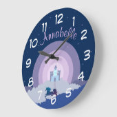 Fairytale Castle en Unicorn, gepersonaliseerd Grote Klok (Hoek)