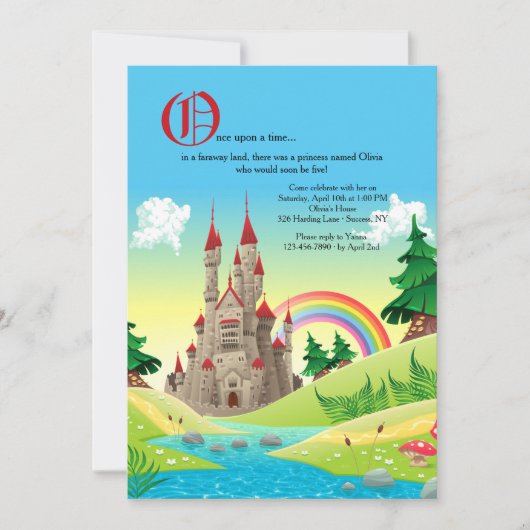 Fairytale Castle Invitation Kaart (Voorkant)