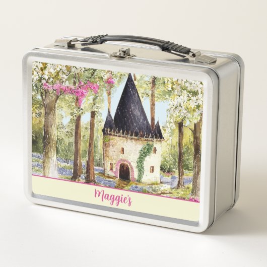 Fairytale Castle Monogrammed Lunch Box (Devant)