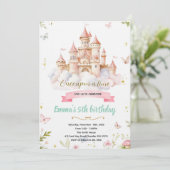 Fairytale Castle princess Birthday Invitation (Debout devant)
