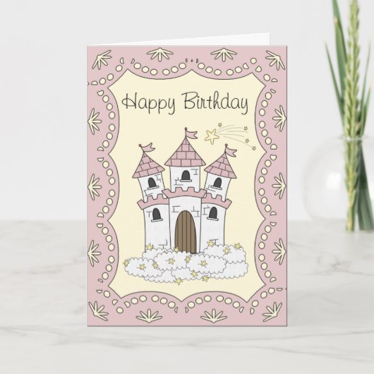 Fairytale Castle Princess Carte d'anniversaire (Devant)