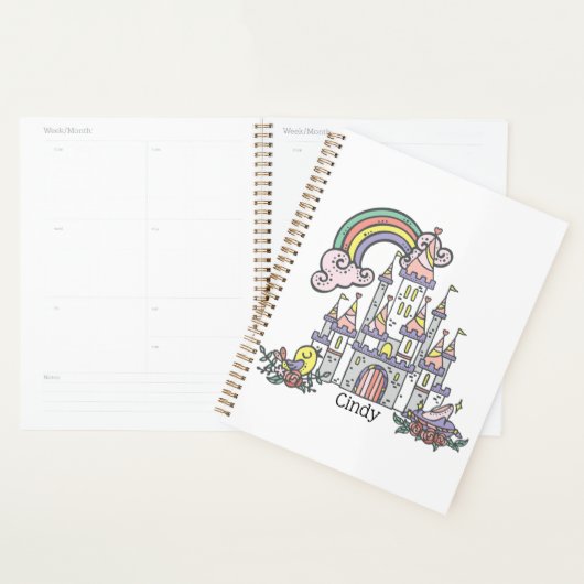 Fairytale Castle Princess Eigen naam Planner (Display)