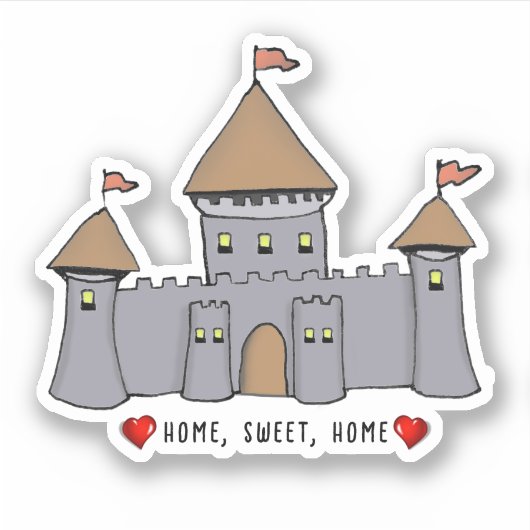 Fairytale Castle Sketch Sticker (Voorkant)
