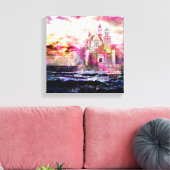 Fairytale Castle Sunrise Canvas Afdruk (Insitu (Woonkamer))
