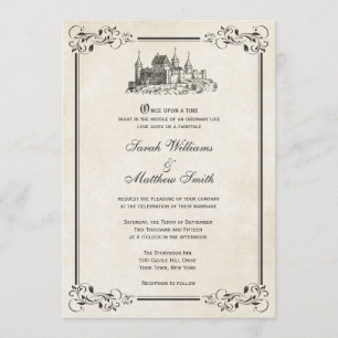 Fairytale Castle Wedding Invitations Kaart