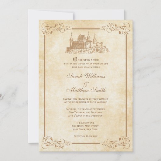 Fairytale Castle Wedding Invitations Kaart (Voorkant)