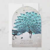 Fairytale Chic Mason Jar Blauwgroen Turquoise Peac Kaart (Achterkant)