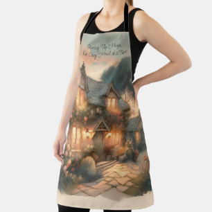 Fairytale Cottage bij zonsondergang met Rozen Schort