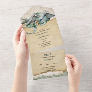 Fairytale Dragon Mariage Tous en une invitation