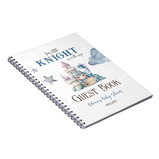 Fairytale Dreamy Dragon Knight Baby shower Gast Notitieboek (Rechterzijde)