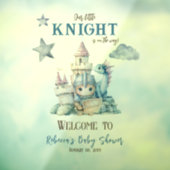 Fairytale Dreamy Dragon Knight Baby shower Welkom Raamsticker (Vel 3)