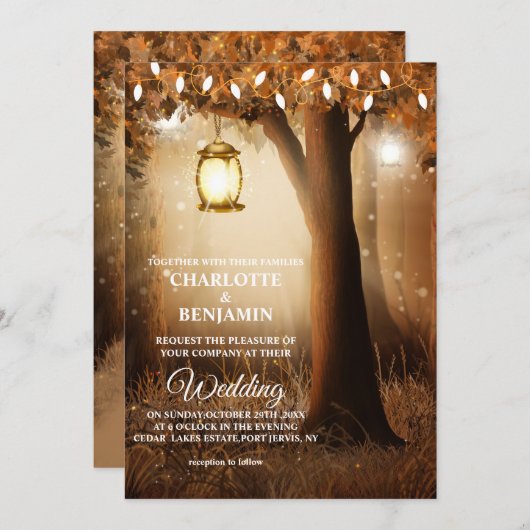 Fairytale Enchanted Forest Faire-part de mariage (Devant / Derrière)
