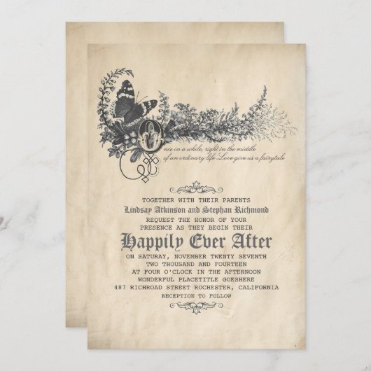 Fairytale Faire-part de mariage (Devant / Derrière)