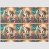 Fairytale Fantasy Unicorn With Girl Decoupage Tissuepapier (Voorkant)