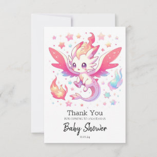 Fairytale Fiery Dragon Baby shower Bedankkaart
