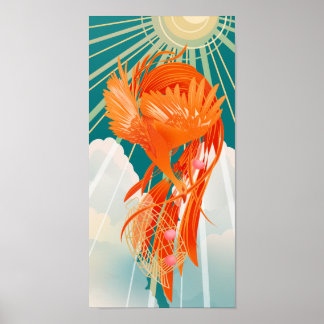 Fairytale Firebird Golden Cage Illustration Poster