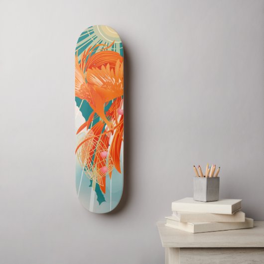 Fairytale Firebird Golden Cage Illustration Skateboard (Muurkunst)