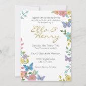 Fairytale Floral Faire-part de mariage 5" x 7" (Devant)