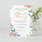 Fairytale Floral Faire-part de mariage 5" x 7" (Debout devant)