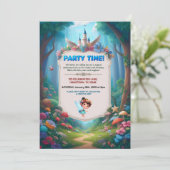 Fairytale Forest verjaardagsuitnodiging Kaart (Staand voorkant)