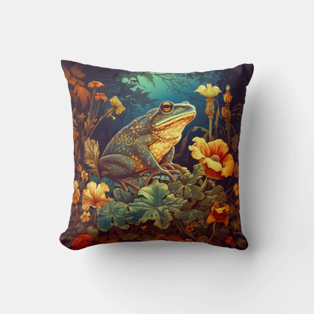 Fairytale Frog Coussin William Morris inspiré (Recto)