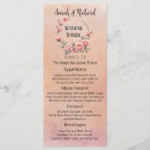 Fairytale Garden Peach Blush Floral Mariage Menu (Devant)