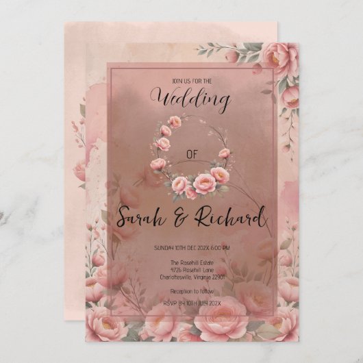 Fairytale Garden Sparkle Faire-part de mariage (Devant / Derrière)