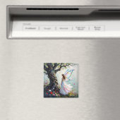 Fairytale Inspired Fairy and Whimsical Tree Magneet (Insitu (Vaatwasser))
