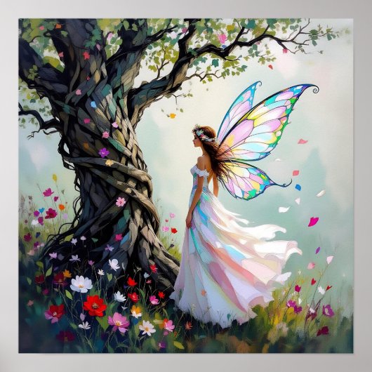 Fairytale Inspired Fairy and Whimsical Tree Poster (Voorkant)