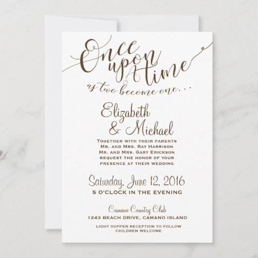 Fairytale Invitation Once Upon A Time - brown text (Devant)