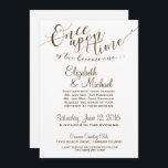 Fairytale Invitation Once Upon A Time - brown text<br><div class="desc">These beautiful "Once A Upon A Time" wedding invitations are perfect for your formal,  vintage or fairytale themed wedding! Pair them with our RSVP cards and Details Cards to complete the set! Change the fonts as you please,  change the wording to your desired wording and make it completely yours!</div>