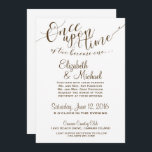 Fairytale Invitation Once Upon A Time - brown text<br><div class="desc">These beautiful "Once A Upon A Time" wedding invitations are perfect for your formal,  vintage or fairytale themed wedding! Pair them with our RSVP cards and Details Cards to complete the set! Change the fonts as you please,  change the wording to your desired wording and make it completely yours!</div>