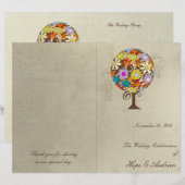 Fairytale Magical Flower Tree Wedding Programme (Devant / Derrière)