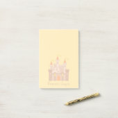 Fairytale Medieval Royal Princess Castle op geel Post-it® Notes (Op bureau)