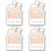 Fairytale Medieval Royal Princess Castle Set van 4 Sticker (Voorkant)