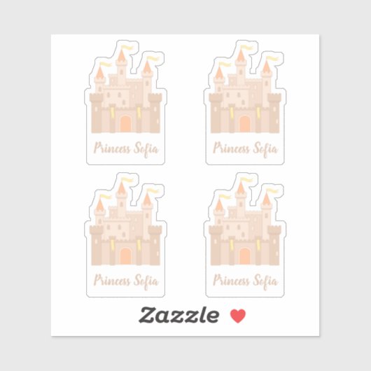 Fairytale Medieval Royal Princess Castle Set van 4 Sticker (Vel)