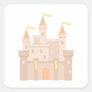 Fairytale Medieval Royal Princess Castle Vierkante Sticker