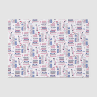 Fairytale Pile of Books Gray White Tissuepapier