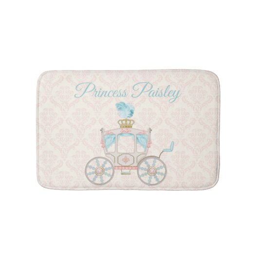 Fairytale Princess Carriage Blush Ivory Aqua Badmat (Voorkant)