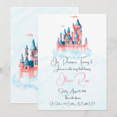 Fairytale Princess Castle Birthday Party Kaart (Voorkant / Achterkant)