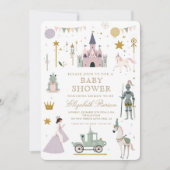 Fairytale Princess Dragon Baby shower Invitation Kaart (Voorkant)