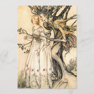 Fairytale Princess en Tree Elf-uitnodigingen Kaart