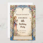 Fairytale Princess Invitation d'anniversaire (Devant / Derrière)